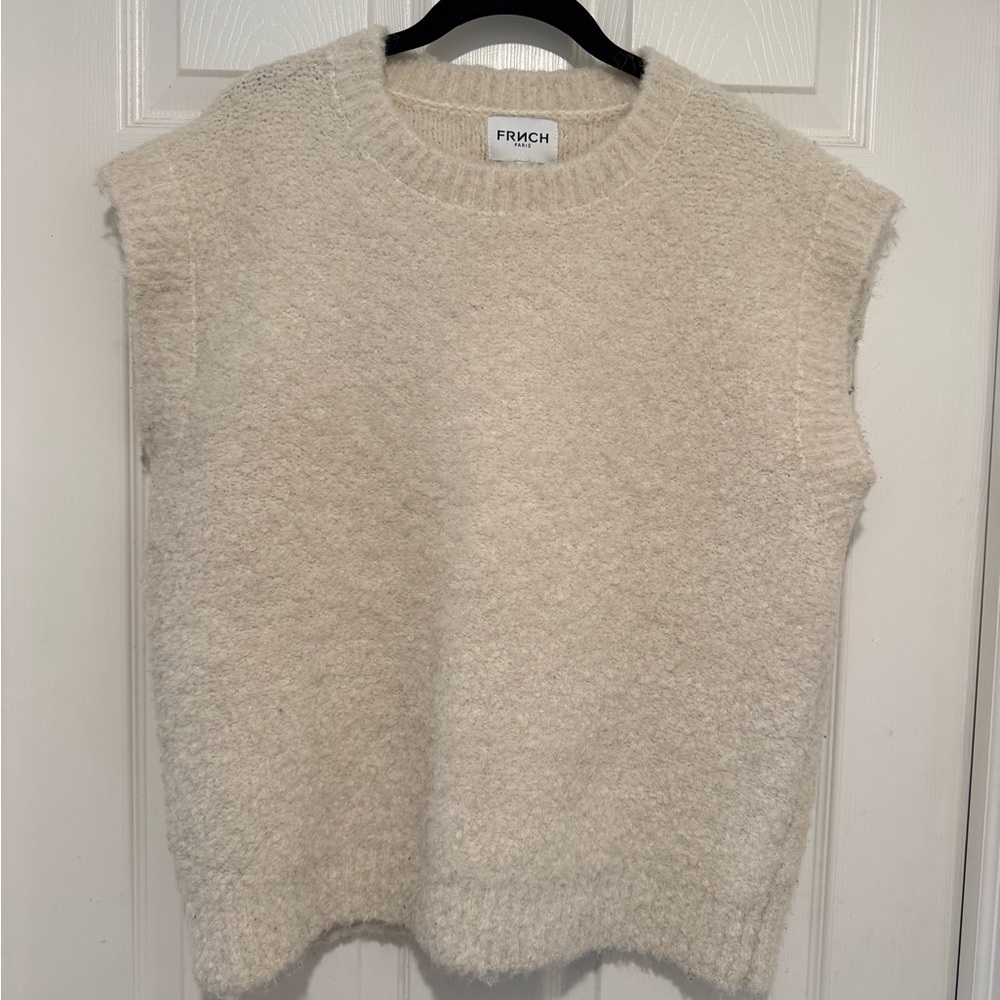 FRNCH Paris Women's Cream Sweater Vest -- size M